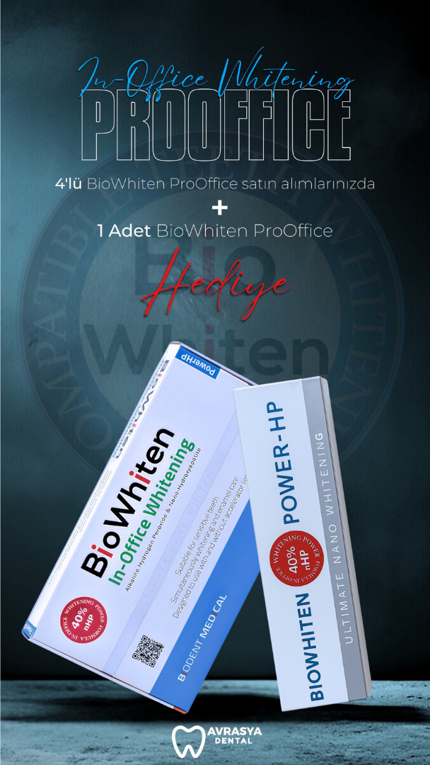 BioWhiten ProOffice 4lü (8 Hastalık) + Tek Tüp (2 Hastalık) Hediye 1 Avrasya Dental (1)